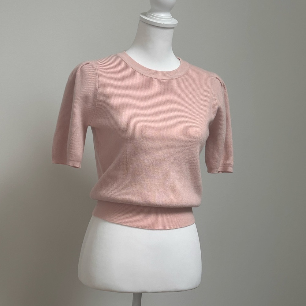 Dusty Pink Short Sleeve Knit Top